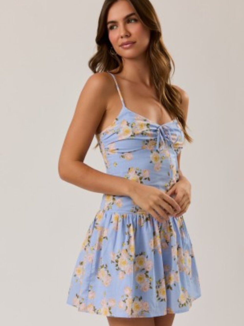 Spaghetti Strap Drop Waisted Floral Romper